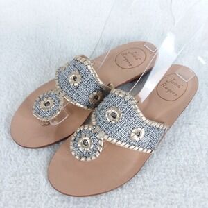 Jack Rogers Navajo Thong Sandals Women's Size 6 Metallic Woven